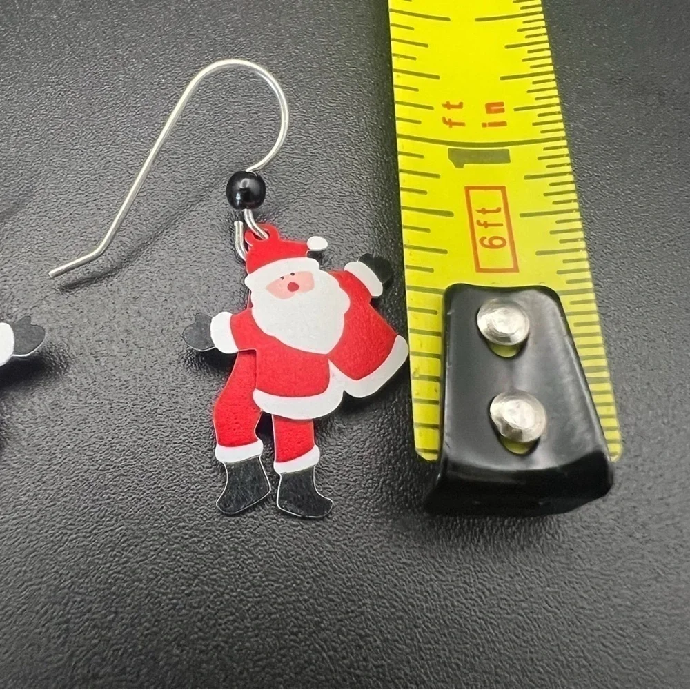 Santa Claus Christmas Earrings – Festive Holiday Jewelry with 925 Silver Hooks